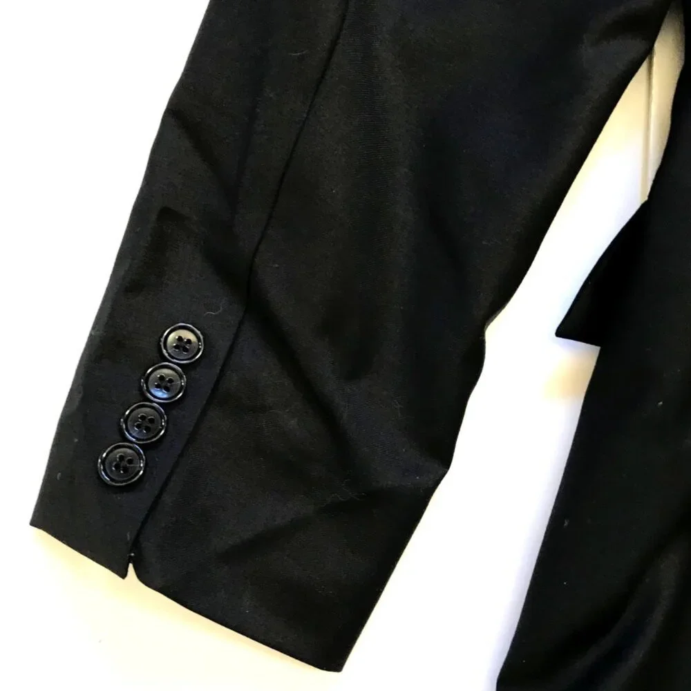 NWT JCREW Thompson Tuxedo Peal Lapel Jacket Mens 38 S Black Wool Slim Fit AZ235
